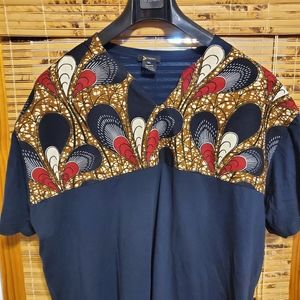 Diyanu African Print Shoet Sleeve Tee